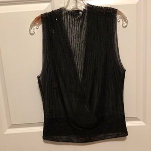 Black BCBG Sequin sheer top